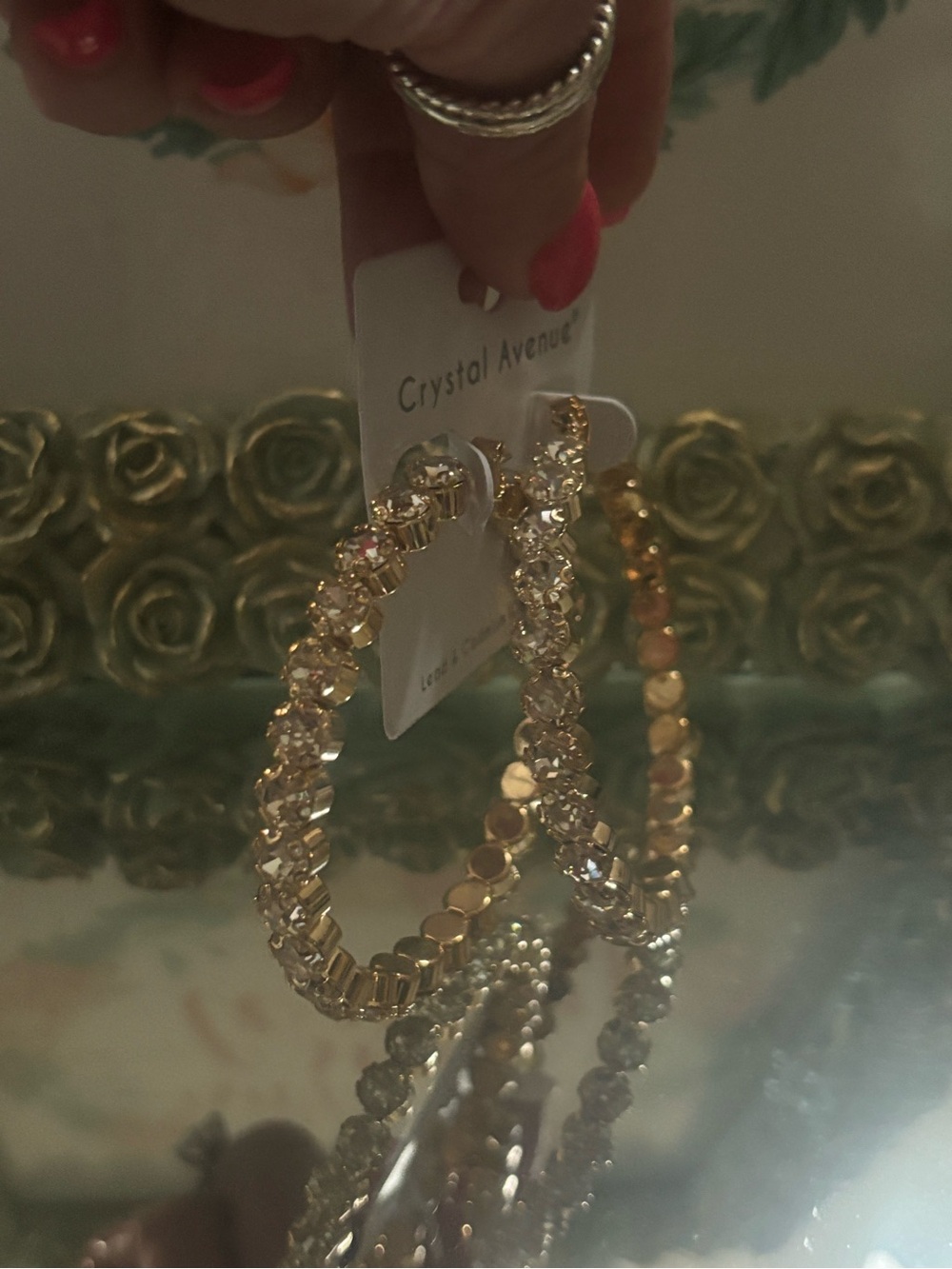 Gold Hoop Earrings - Sparkling Gold Statement Hoops